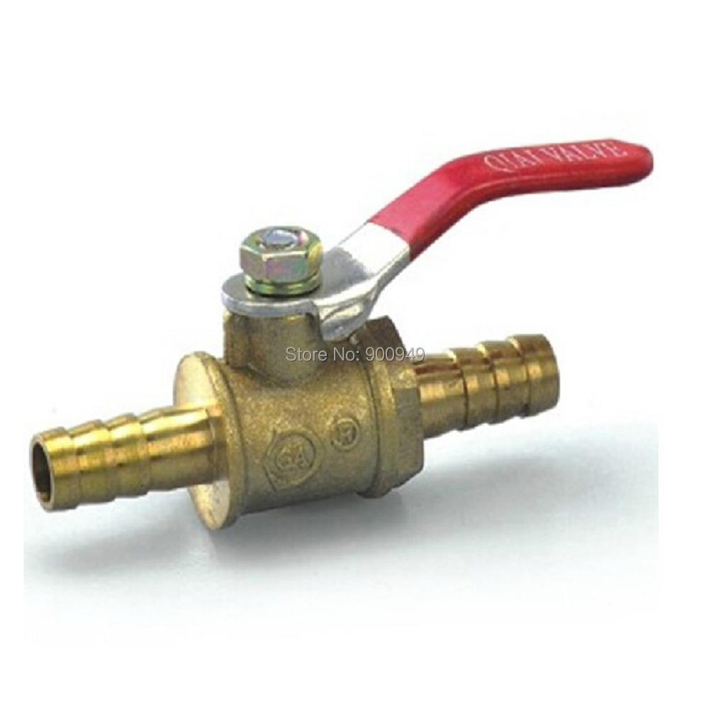 8mm Full Port OD Barb Lever Handle Brass Inline Ball Valve Fuel Shut