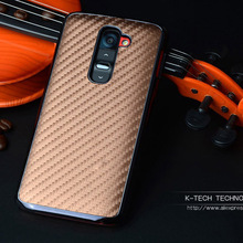 FOR LG G2 Luxury Carbon Fiber Chromed Edge Hard Case For LG Optimus G2 D802 Plastic