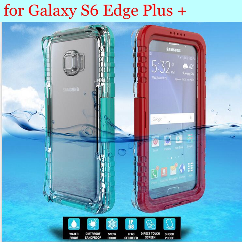 S6 edge PLUS !! Waterproof Diving Underwater Swimming Back Case for Samsung galaxy S6 edge Plus + Protective Clear Cover