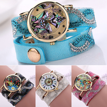 Mujer barroca Rhinestone Band pulsera de cuarzo analógico reloj de pulsera