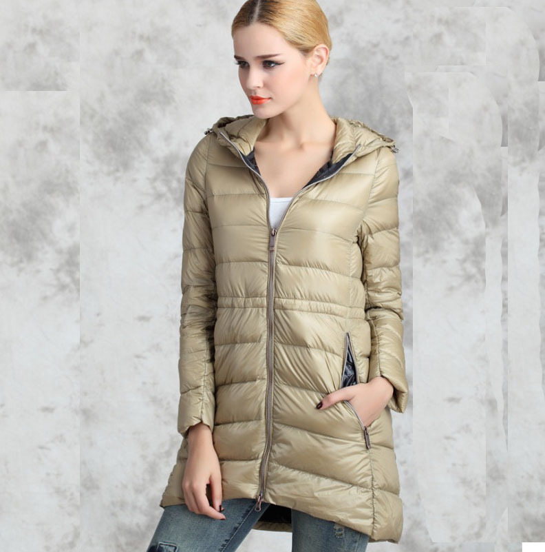 2015 Winter hot Long Thin Warm Duck Down plus size Jacket women Winter Parkas Hooded Coat Outdoor Down Jacket  BL709