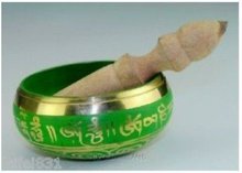 Asian Tibetan Vintage Copper GOLD-plating Singing Bowl free shipping