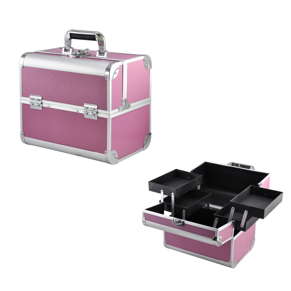 Large E Black Beauty Make Up Nail Tech Cosmetic Box Vanity Professional Cosmetic Box Luxury Design Mini Leather Beauty Makeup Nail Tech Bag Case In Jewelry Packaging Display From