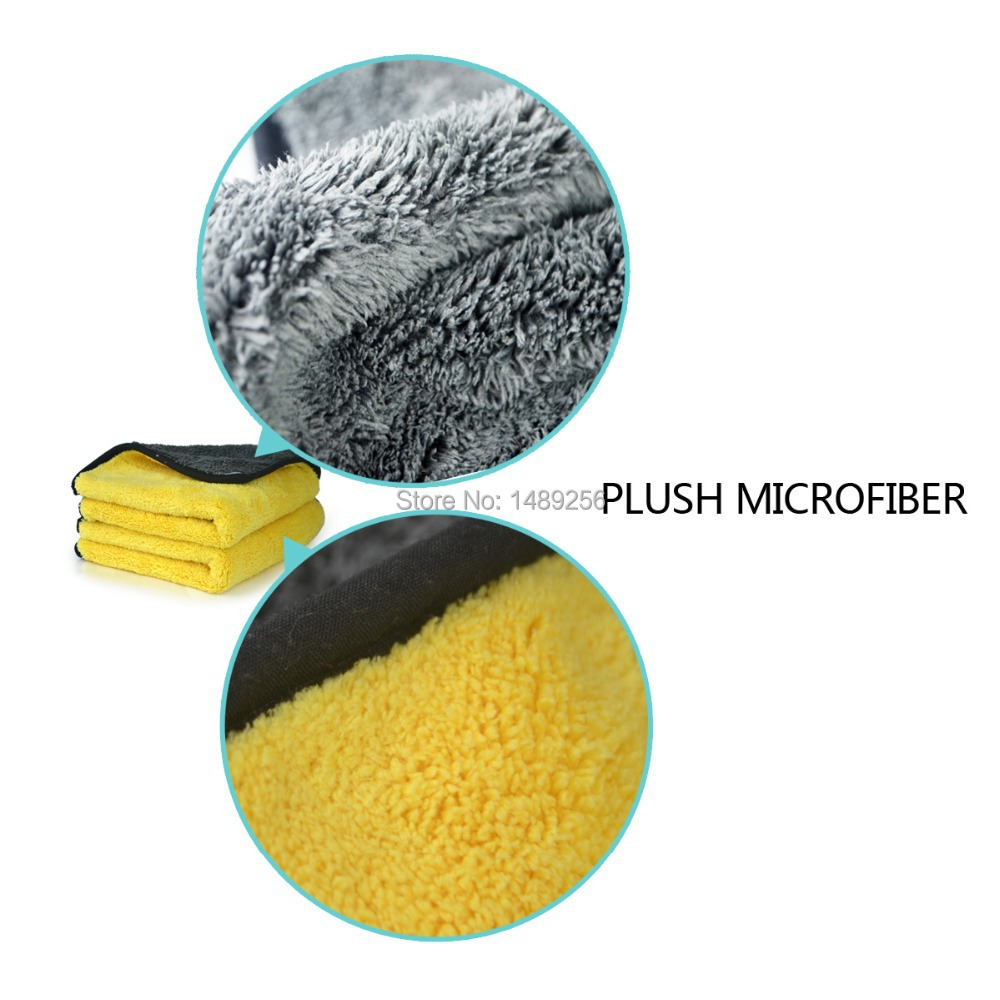 1 pc 800gsm 45cmx38cm Super Thick Plush Microfiber Car Cleaning Cloths Car Care Microfibre Wax Polishing