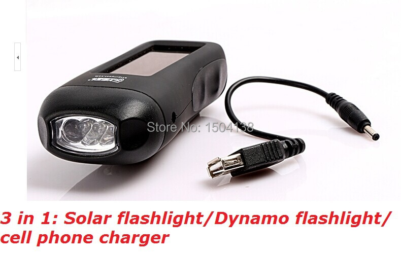 Solar flashlight Dynamo flashlight Cell phone charger Camping lamp Hand crank torch Necessaries for travel Solar flashlight Dynamo flashlight Cell phone charger Camping lamp Hand crank torch Necessaries for travel