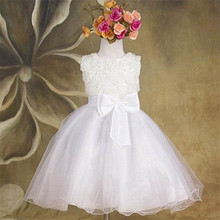 2016Girl Summer Fashion Colorful Bow Princess Tutu Dress Sleeveless Kids Clothes Elegant Dresses 2-6Y