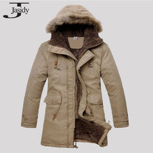 M 3XL X Long Fleece Hat Winter parkas Men Zipper Warm Winter Coat Men Solid Casual