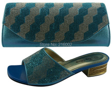 Ladies crystal dress shoes with matching evening bag in FUSHIA, GREEN, PURPLE, BLUE. African 4cm heel wedding slides.