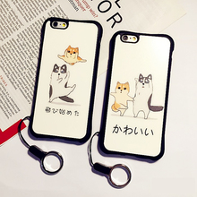 Wholesale Fashion Silicone TPU Cartoon Phone Case Cover With Neck Hanging Rope For iPhone6 6S 6Plus