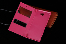 Slim Touch View Window Shell Bag Luxury Leather Case Flip Back Cover Shockproof Holster For Sony