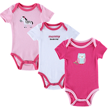 Baby Bodysuits 3PCS 100 Cotton Body Bebes Short Sleeve Infant Clothing Similar Carters Jumpsuit Printed Baby