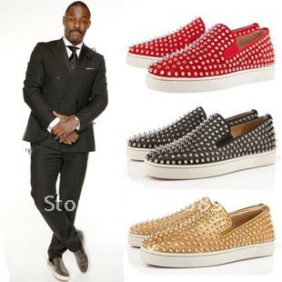 Aliexpress.com : Buy Red bottoms Rollerboy Spike Leather Loafers ...