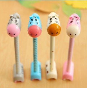 (5 pcs/lot)New Cute Cartoon Kawaii Korea Animal Gel pen Black Cores Stationery Novelty Gift Toys Free shipping 0331