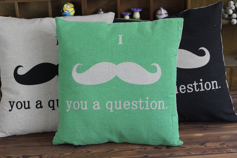 moustache pillows