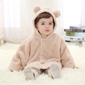 Fahion Coral Fleece Baby Cape Long Sleeve Newborn Cloak Rabbit Infant Coat Long Sleeves Winter Cotton