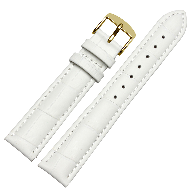 14mm 16mm 18mm 20mm New  white Genuine Leather women Watchband Watch Band Strap Bracelet free shipping