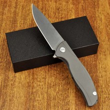 hunting knife Seashell Ball Bearings Folding Knife With TC4 Titanium D2 Blade Camping Hunting Utility Knives