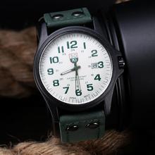Vintage Classic Men s Waterproof Date Leather Strap Sport Quartz Army Watch Freeshipping