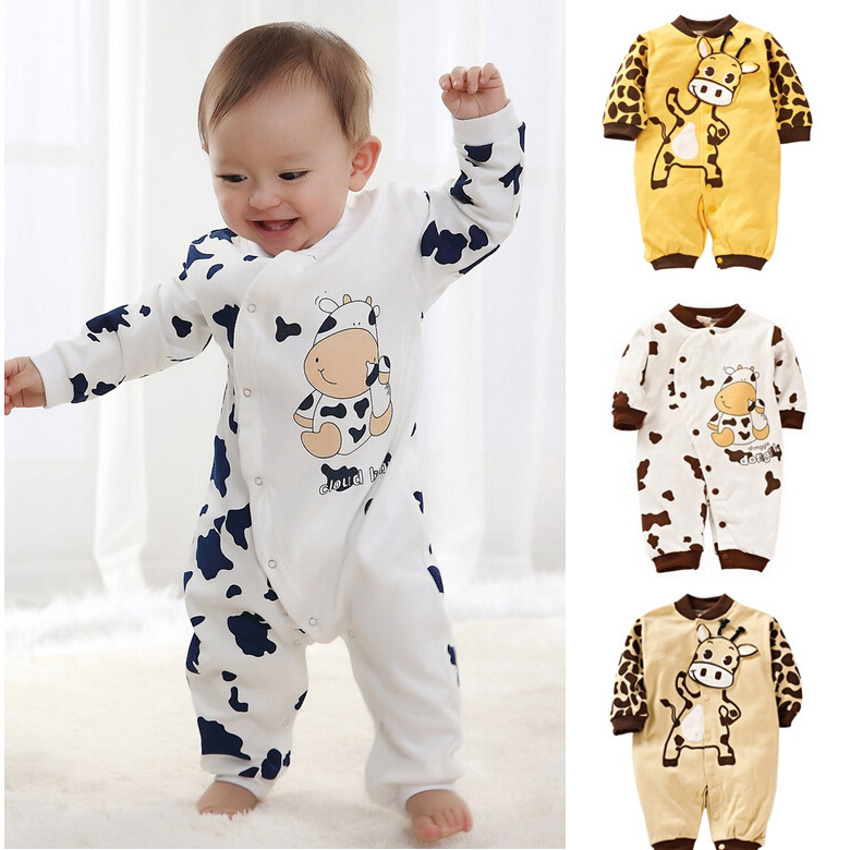 Toddler Baby Girls Boys Catoon Animal Romper Summer Clothes Straps Jumpsuits Piece Pants Clothing 0-3 Years Old