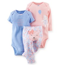 20 Models Carters Baby Girls Set Autumn Cotton Short Long Sleeve Bodysuits Pant 3 piece Clothing