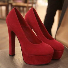 Free Shipping suede Sexy Women Pumps Princess Thick Heel Spring Women s shoes High Heels Platform