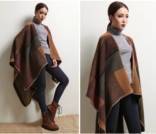 Top Quality Fashion Geometry Ladies Pashmina Scarf Thick Green Women Cashmere Shawl Wrap Warm Winter Wool Poncho Shawl