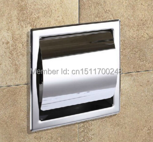 Bathroom Wall Mounted Polished Chrome Stainless Steel toilet paper holder with cover