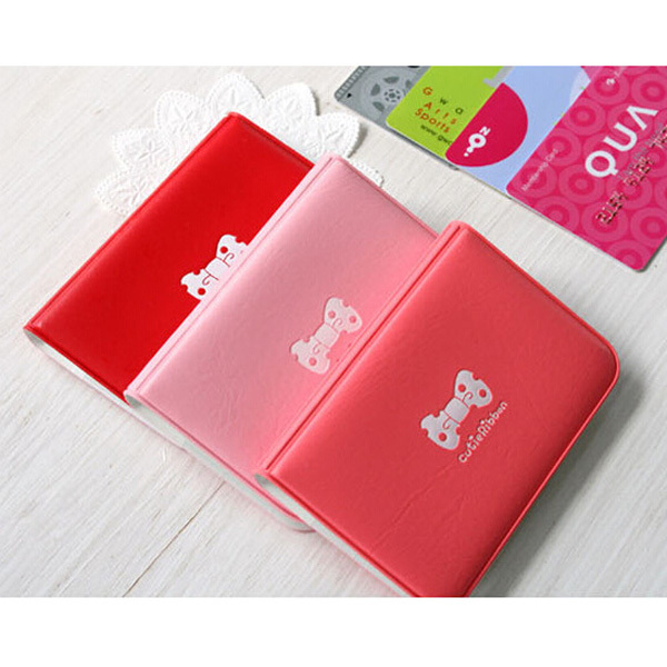 Cute bow 12 bank card pack bag ladies documents card package name business card holder bank
