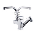 Free Shipping High Quality Chrome Brass Kitchen Faucet Single Handle Sink Mixer Tap Pull Put Sprayer