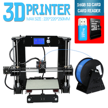 Updated Version Anet A6 Size220*220*250mm3D Printer Kit Reprap Prusa i3 DIY 2Roll Filament 16GB SD Card Software& Video For Free