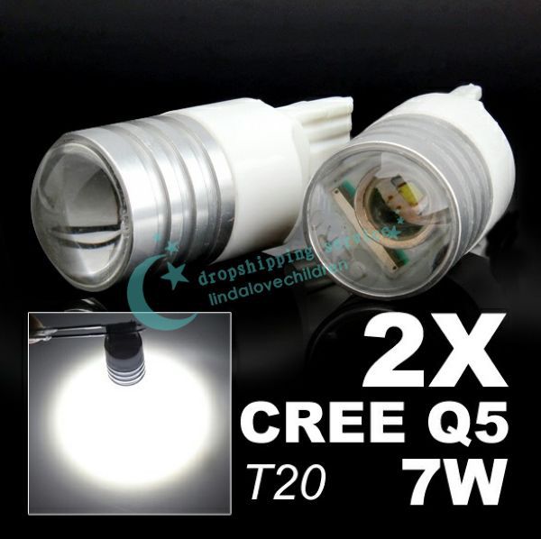 2X T20 3156 7440 W21W 7 W из светодиодов Cree Q5 с высокой мощностью задняя часть обратное лёгкие вселенную-назад