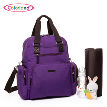 Fashion solid colors Large capacity waterproof Nylon Nappy backpack maternity Nursing baby bag Mothers insulating bag