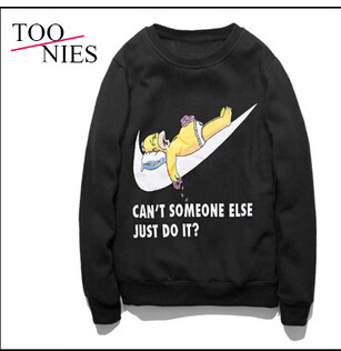 2015 Autumn and winter New fashion women long sleeve fleece printed hoodies casual loose sweatshirt women