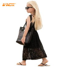 VICVIK brand Girls Clothing Sets Summer Lace Dress Girls New 2016 Children Birthday Party Dress Popular Kids Clothing Fancy