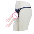 Sex Toy Double Strap on Dildo Shopping a Silicone Vibrating Double Strapon Dildo Vibrator for Vagina