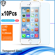 10pcs/lot Tempered glass For Apple Iphone 5 5s 5c Explosion-Proof Screen Protector For Iphone SE 0.2mm Film for iPhone 5s