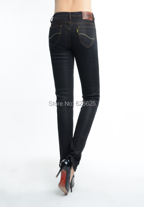 Free shipping famous brand 2014 fashion women winter warm velvet jeans woman denim pencil pants womens skinny jean plus size
