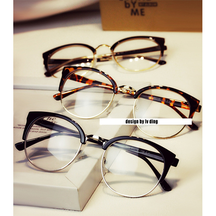 New 2015 Brand Cat Eye Half-rimmed Metal Glasses F...