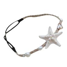 Diomedes Free Shipping 2016 Best Deal High Quality Hot Selling Women Beach Natural Starfish Gems Hair Band Hemp Rope Head Hoop