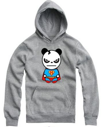 panda hoodie grey