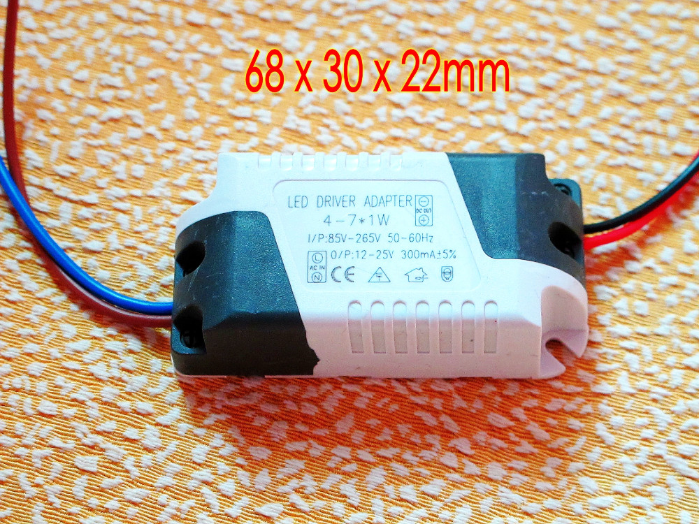 Description Picture 3 of item300mA DC 12V~25V (4-7)x 1W Isolated Led Driver 4W 5W 6W 7W Power Supply AC 110V 220V for ceiling light, spotlight