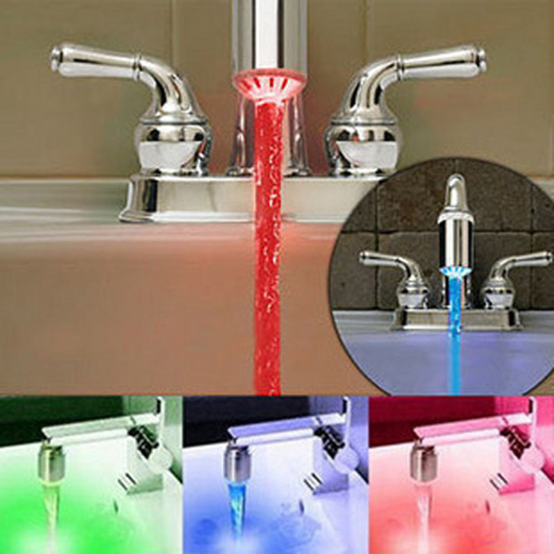 3 Colors RC-F03 RGB Temperature Sensor Control Water Glow Shower LED Faucet on Promotion Free Shipping