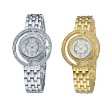 Wh309 personalidad círculos dobles diales Set taladro señora de pulsera de cuarzo