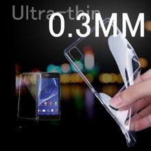Free Shipping 0.3mm Ultra-thin Transparent TPU Gel Soft Case Cover For Sony Xperia Z1 Z2 Z3 Z3 Compact