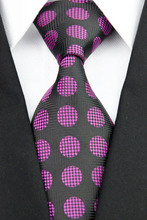 NT0164 Purple Black Dot Smooth Jacquard Woven Classic Elegant Silk Polyester Mans Business Wedding Luxury Tie