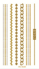 10x6cm HC-5026 New Metallic Gold Silver Body Art Temporary Tattoo Sexy Non-Toxic Flash Tattoos Sticker For Women