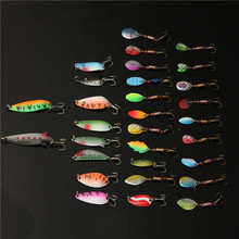 30pcs/lot Fishing Lure accessories Minnow Spinner Spoon Metal Artificial Bait tackle Hooks