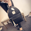 2016 Fashion Shoulder Schoolbag Girl Rivet Backpack Bag Korean Tide Women Travel Bag PU Leather Softback