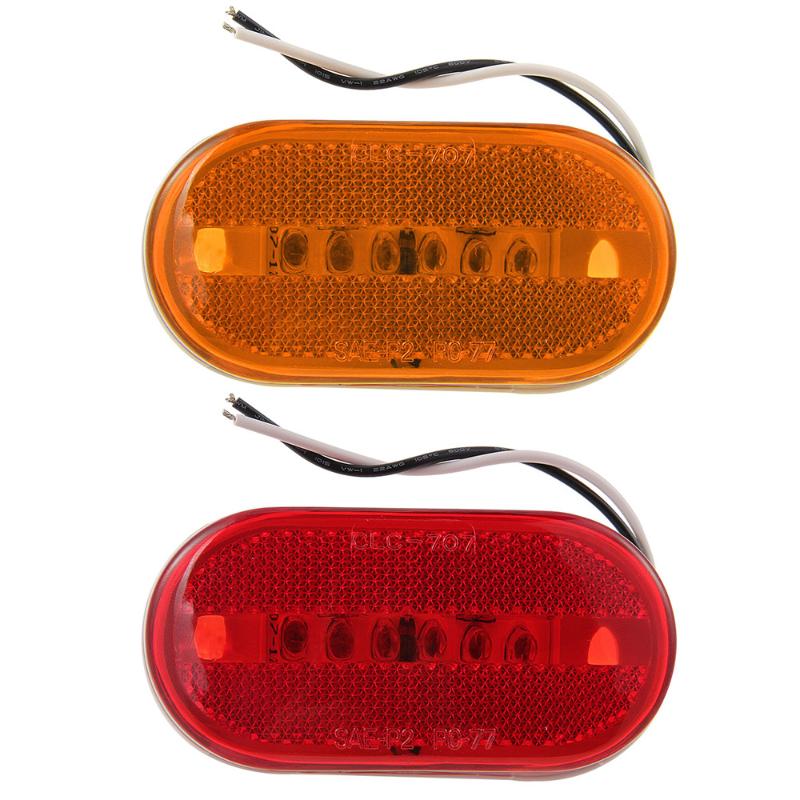 CARCHET 10X Red Yellow 6 LED Side Marker Indicator Lights Truck RV Trailer Camping