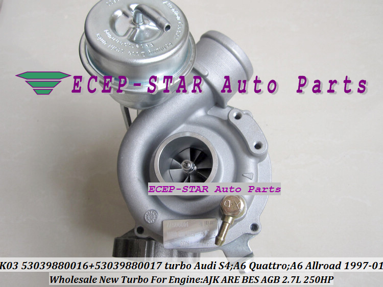 K03 53039880016 53039880017 Turbo Turbocharger for Audi S4 A6 Quattro A6 Allroad 1997-01 AJK ARE BES AGB 2.7L 250HP